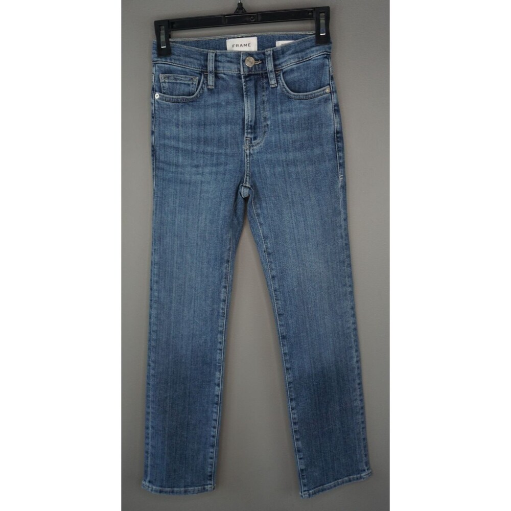 Frame Women's Jeans Le High Straight Cropped Jeans in Daphne Blue size 23